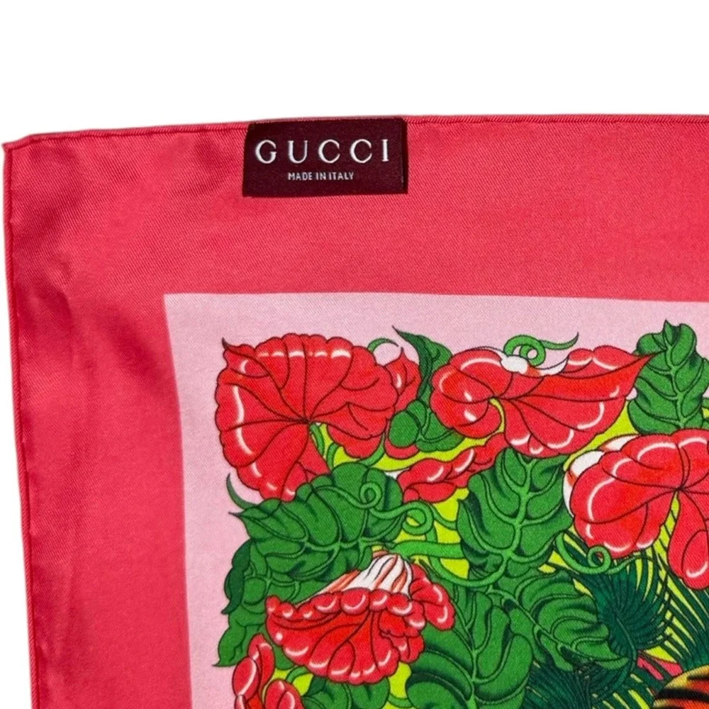 Gucci Silk Square Scarf Inji Seo Jungle Floral Animals 90x90 Project Italy